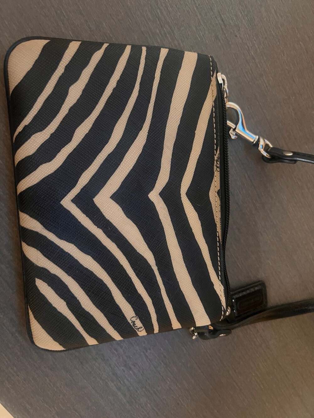 Coach Zebra Print Small Wristlet F51099 - Picture 4 of 5